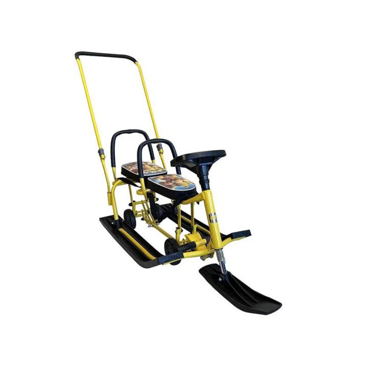 Снегокат детский 507 TWINS BABY Wheel для двоих со спинкой — картинка 5