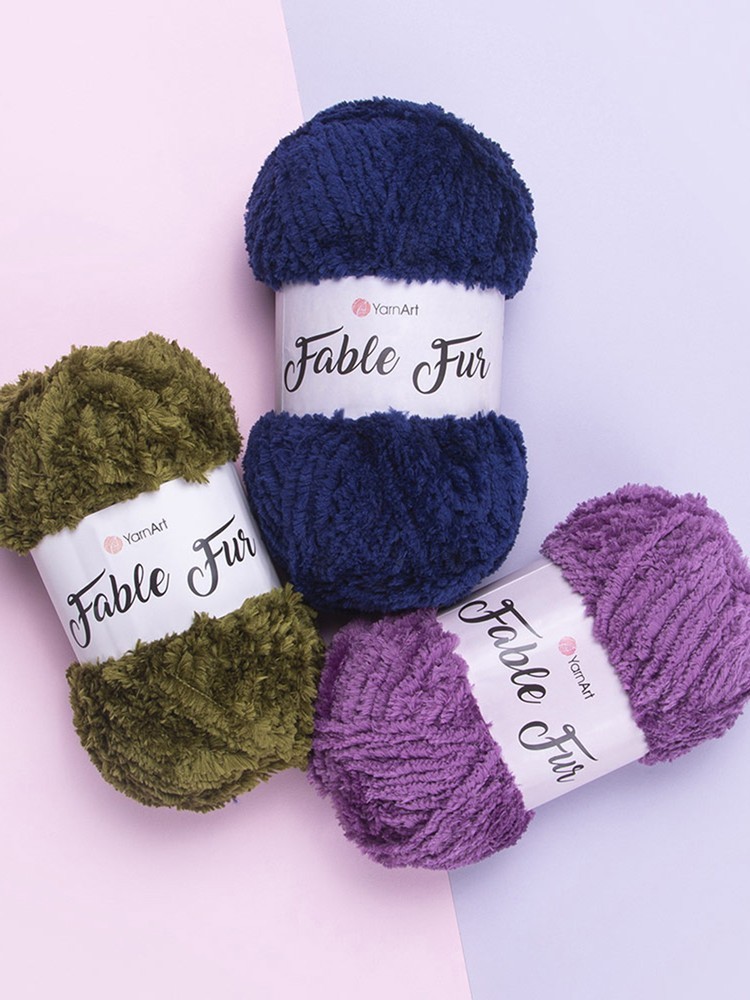 Пряжа YarnArt FABLE FUR (ЯрнАрт Фейбл фур), (978), астра, 5 шт. по 100 г — картинка 7
