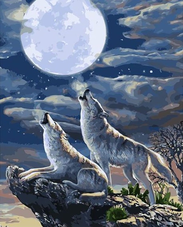 Картина по номерам «Волчье пение»
