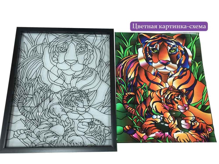 Витраж-раскраска «Жар-птица» — картинка 5