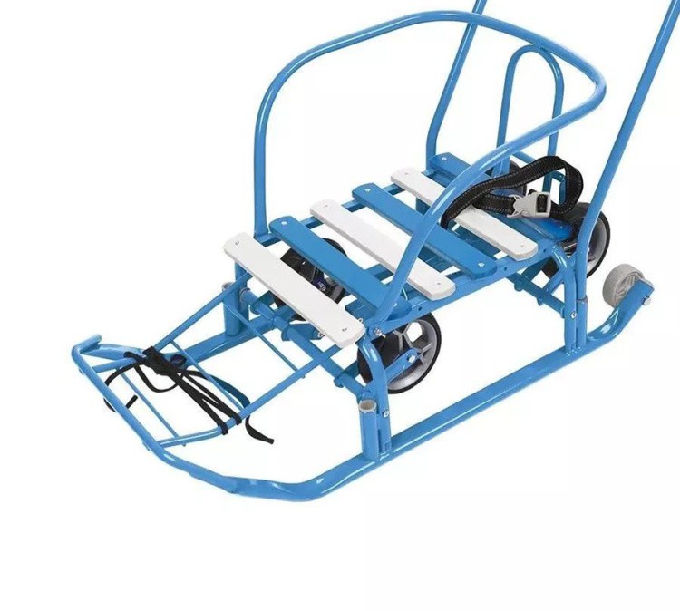 Санки детские с колесами зимние Тимка 5, голубой — картинка 7