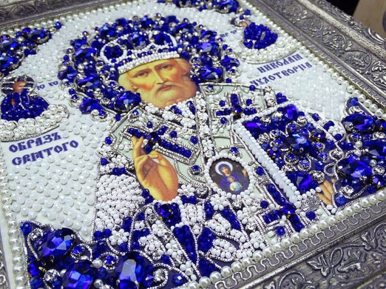 Набор вышивки хрустальными камнями «Николай» (синий) — картинка 3