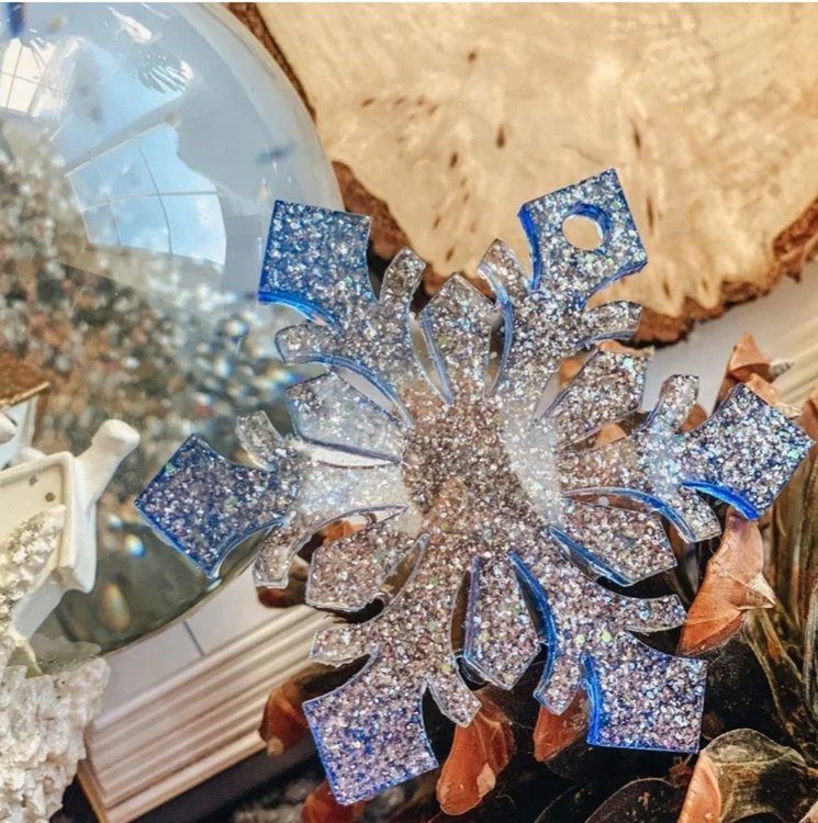Елочная игрушка Снежинка №1 (10 мм) - Силиконовый молд, ResinArt — картинка 2