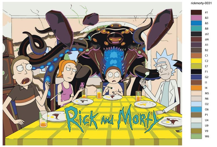 Картина по номерам «Рик и Морти Rick and Morty: Персонажи» — картинка 2