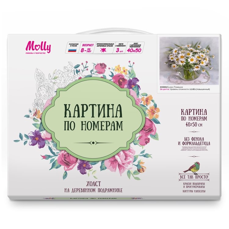 Картина по номерам «Ромашки» — картинка 3