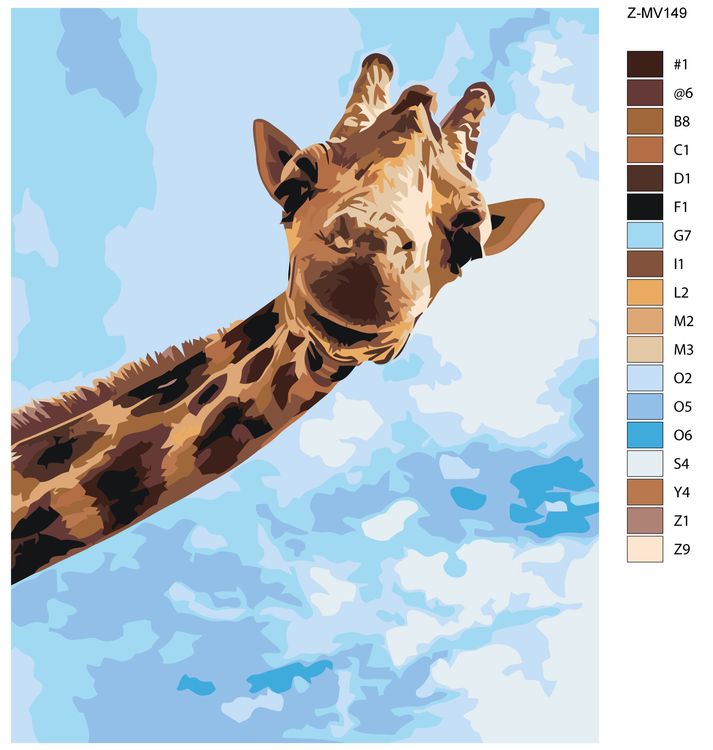 Картина по номерам «Дружелюбный жираф» — картинка 2