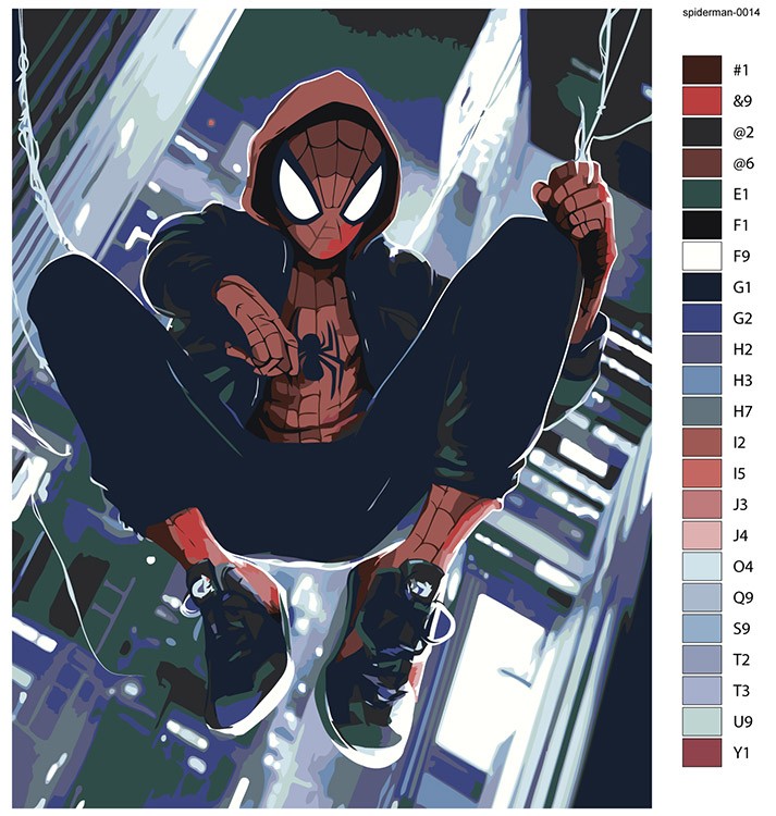Картина по номерам «Человек паук Spiderman: арт с паутиной» — картинка 2