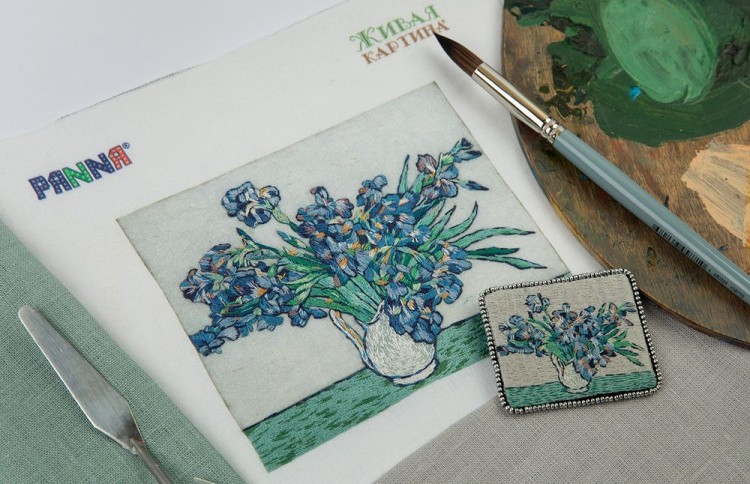 Набор для вышивания «Брошь. Ирисы» — картинка 4