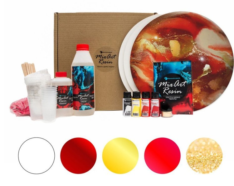 Набор для создания картины эпоксидной смолой MixArt Resin BOX Огненный закат