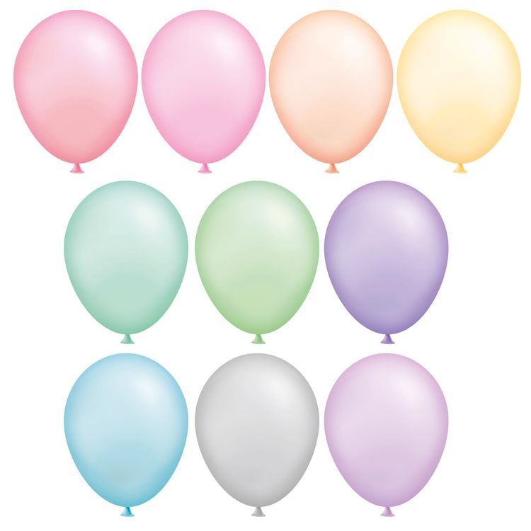 Набор воздушных шаров, 25 см, цвет: ассорти пастель, 10 шт., BOOMZEE