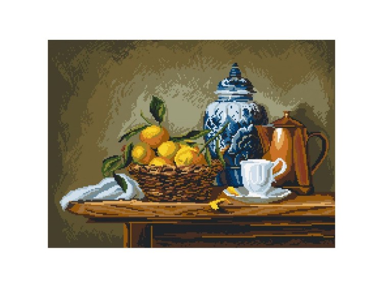 Рисунок на канве «Натюрморт с мандаринами»