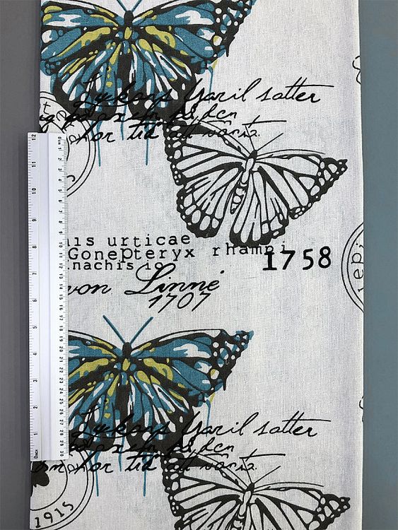 Ткань лен Бабочки, 140 г/м², 30% лен, 70% хлопок, 3 м, ширина 150 см, TBY — картинка 6