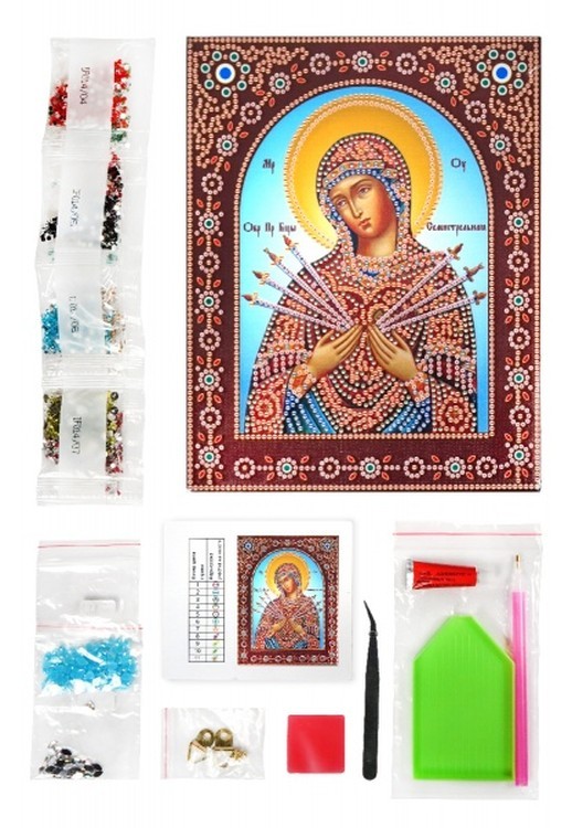 Алмазная вышивка 5D «Пресвятая Богородица Семистрельная» — картинка 2