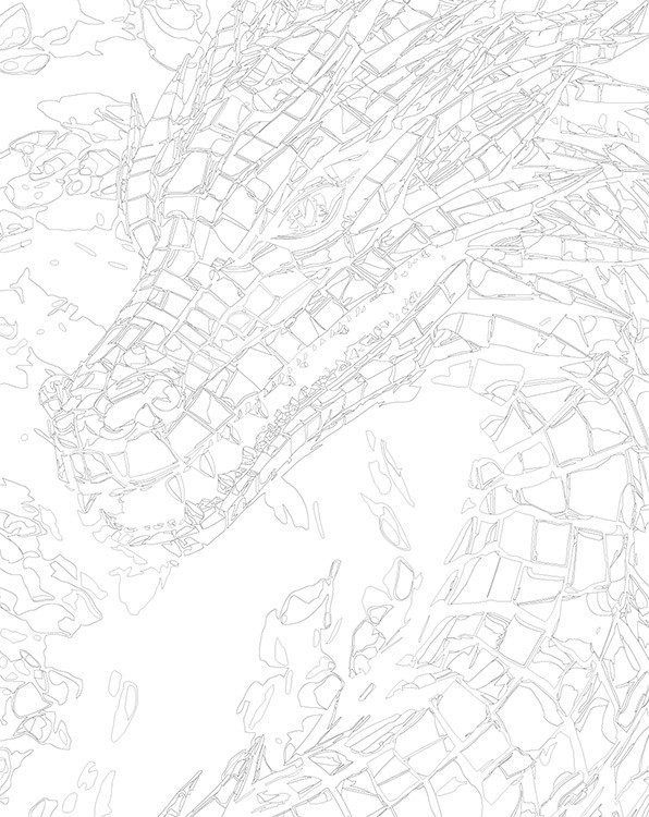 Картина по номерам «Зеленый деревянный дракон 5» — картинка 3