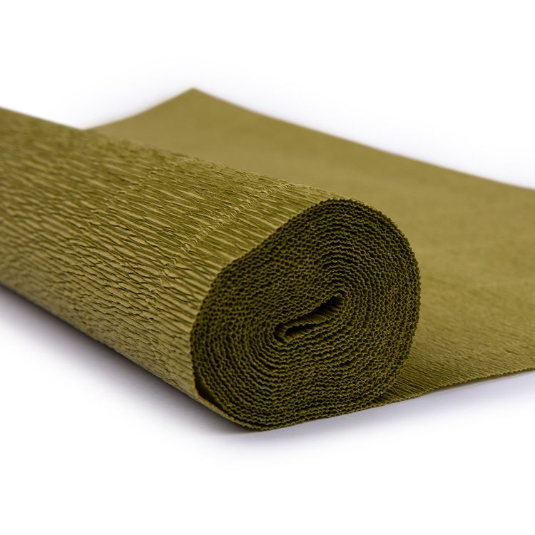 Гофрированная бумага 50х250 cм, 180 г/м2, цвет: 612 хаки, Blumentag — картинка 2
