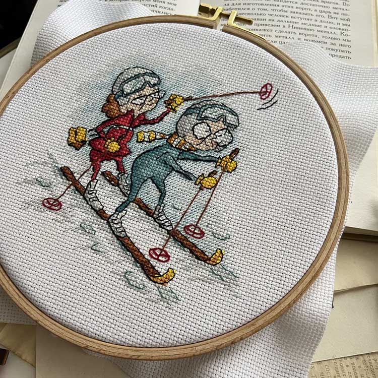 Набор для вышивания «Бабушки-лыжницы» — картинка 4