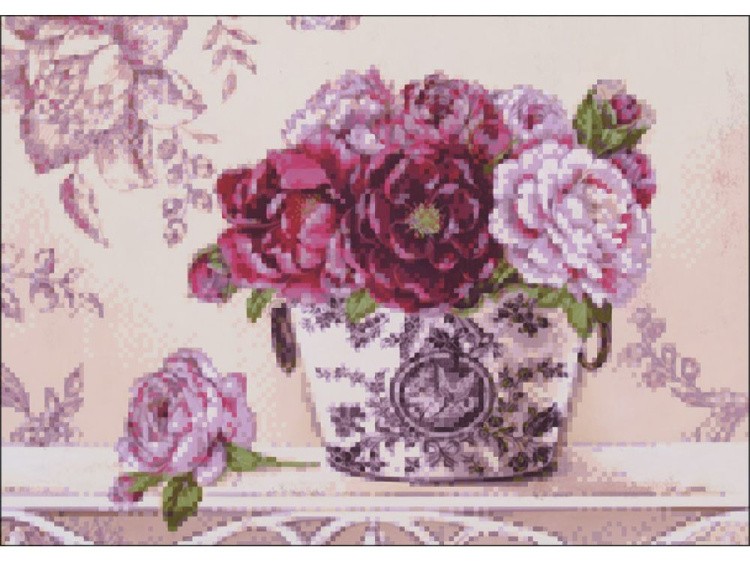 Алмазная вышивка «Прекрасные пионы» — картинка 2