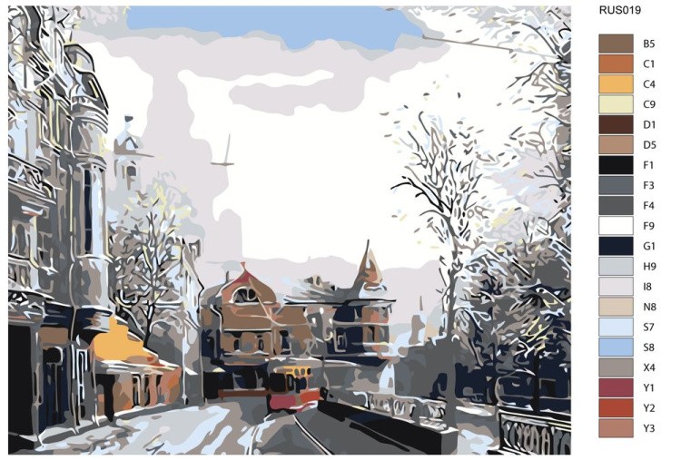 Картина по номерам «Яузские ворота зимой» — картинка 2