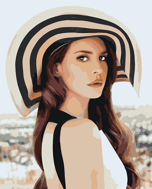 Картина по номерам «Lana Del Rey Лана Дель Рей: В шляпе 3»