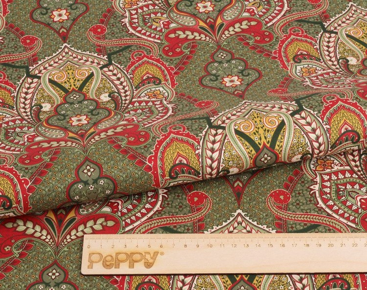Ткань для пэчворка Тайны Марокко, 146 г/м², 50х55 см, 100% хлопок, цвет: зеленый, принт, Peppy — картинка 2