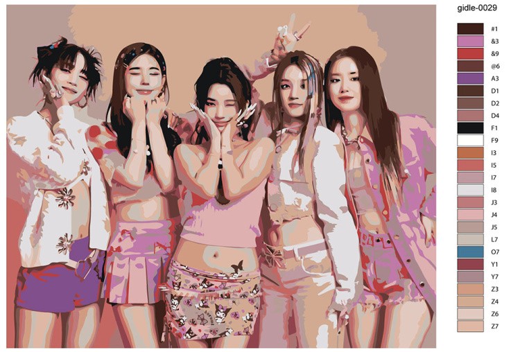 Картина по номерам «KPOP кпоп группа GI-dle Джи Айдл 40х50» — картинка 2