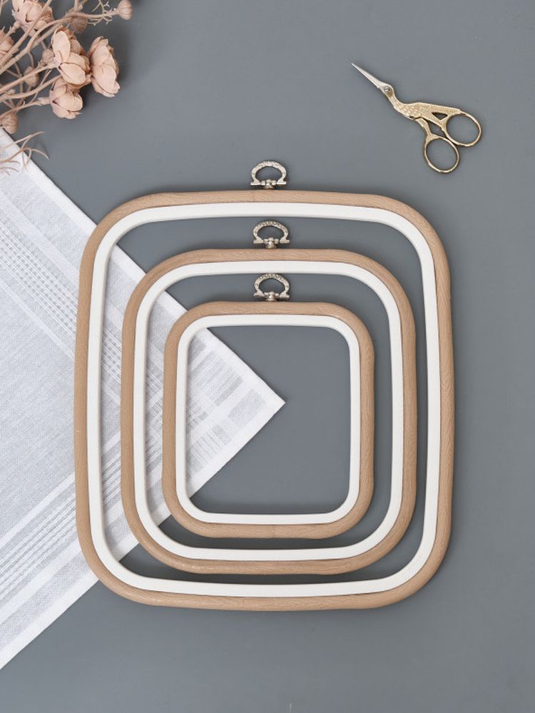 Пяльцы-рамка каучуковые 18х20 см, высота 10 мм, цвет: бежевый, Nurge — картинка 3