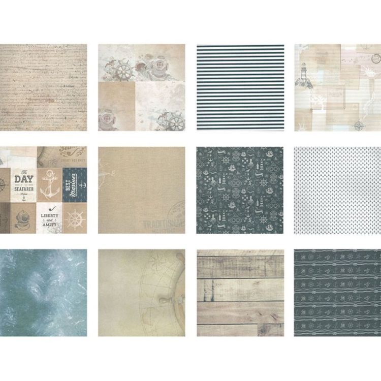 Набор бумаги для скрапбукинга «Морское путешествие» 25,5x25,5 см — картинка 4