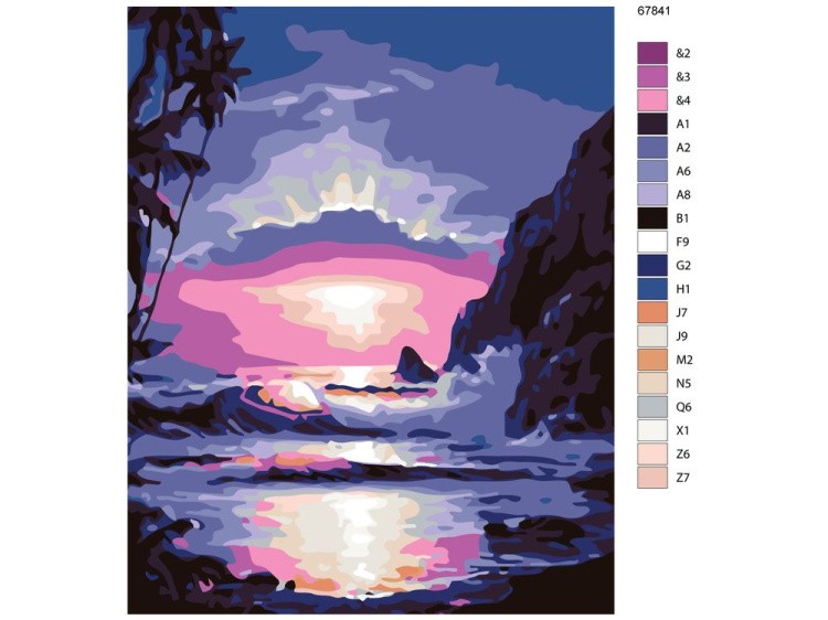 Картина по номерам «Закат на море» — картинка 2