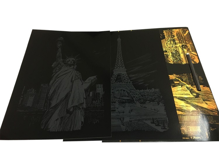 Скретч-набор «Статуя Свободы и Эйфелева башня» — картинка 2