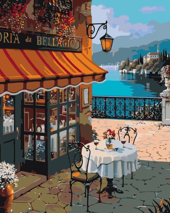 Картина по номерам «Кафе на берегу»