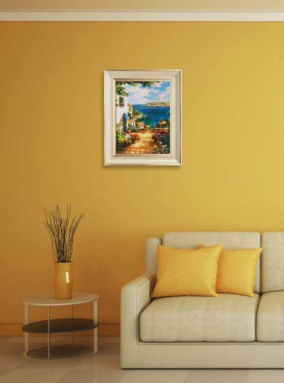 Алмазная вышивка «Улочка к морю» — картинка 10