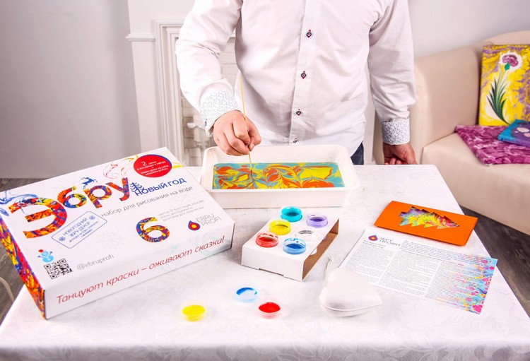 Набор для эбру «Новый год» 6 цветов, Эбру-Профи — картинка 5