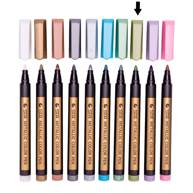 Металлизированный маркер для создания эффектов, 1 шт., цвет: светло-зеленый (Light green) — картинка 2