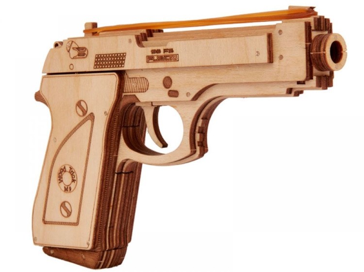 Конструктор из дерева «Пистолет-резинкострел с мишенями», Wood Trick — картинка 5