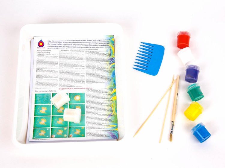 Набор для эбру «Старт» 6 цветов, Эбру-Профи — картинка 4