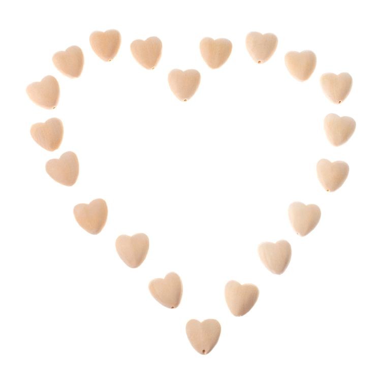 Бусины «Сердце», дерево, 20 мм, 20 шт. — картинка 3