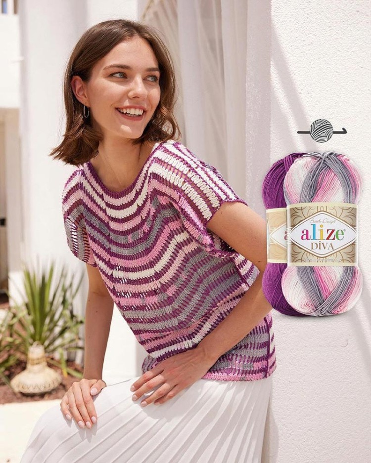 Пряжа ALIZE Diva batik design (3245), мультиколор, 5 шт. по 100 г — картинка 3