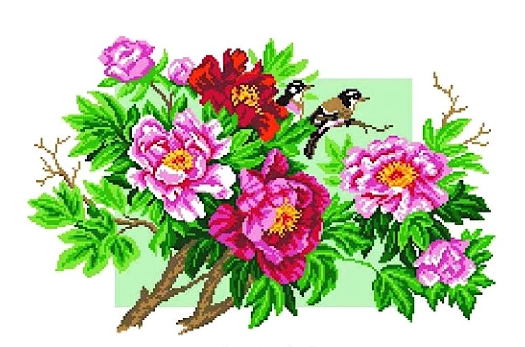 Рисунок на ткани «Садовая элегия»