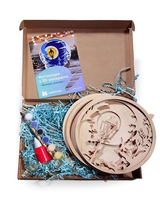 3D пазл-раскраска «Зимний пейзаж» — картинка 6