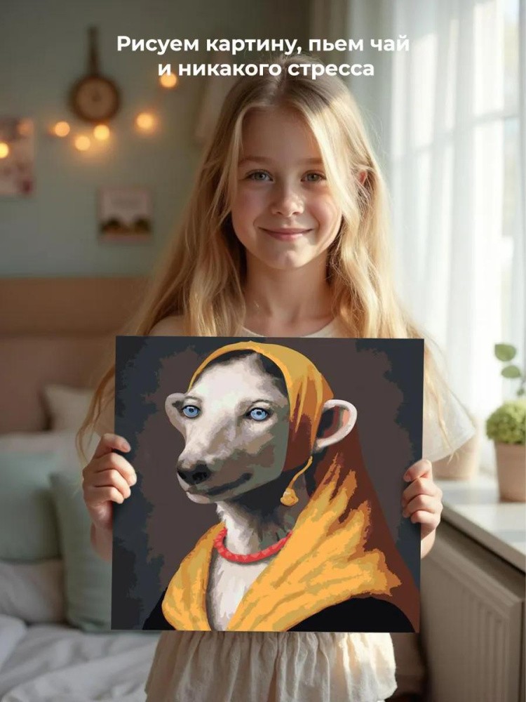Картина по номерам «Исторический портрет собаки с голубыми глазами» — картинка 6