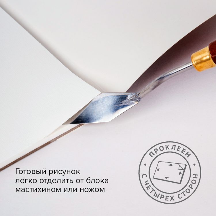 Папка для акварели/планшет, 300 г/м2, 190х270 мм, склейка, среднее зерно, 20 л., BRAUBERG ART PREMIERE — картинка 3