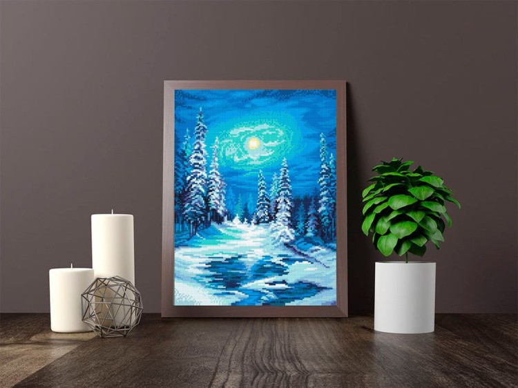 Алмазная вышивка «Морозная ночь» — картинка 2