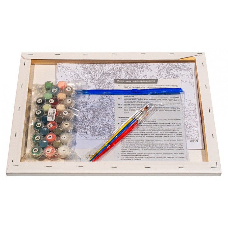 Картина по номерам «Ренуар. Розы в синей вазе» — картинка 3