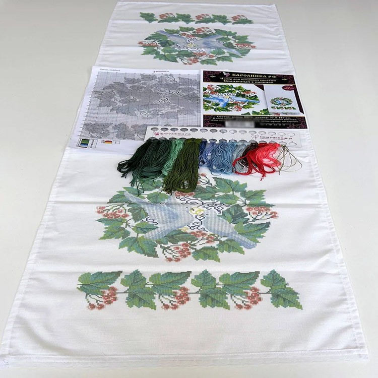 Набор для вышивания «Рушник свадебный с калиной» 1,5 м для вышивки крестом — картинка 2