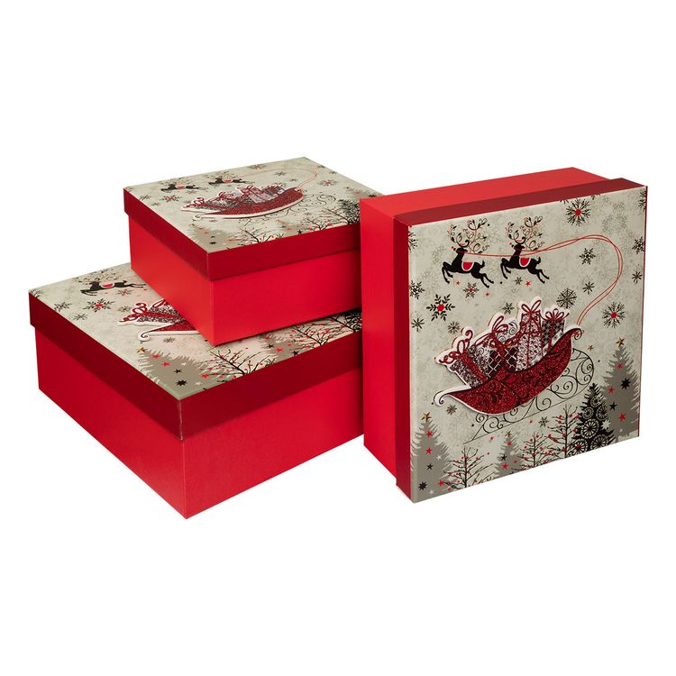 Набор подарочных коробок, форма: квадрат, 3 шт., Stilerra — картинка 2