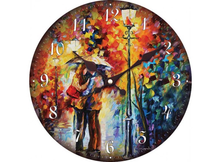 Часы настенные «Поцелуй под дождем»