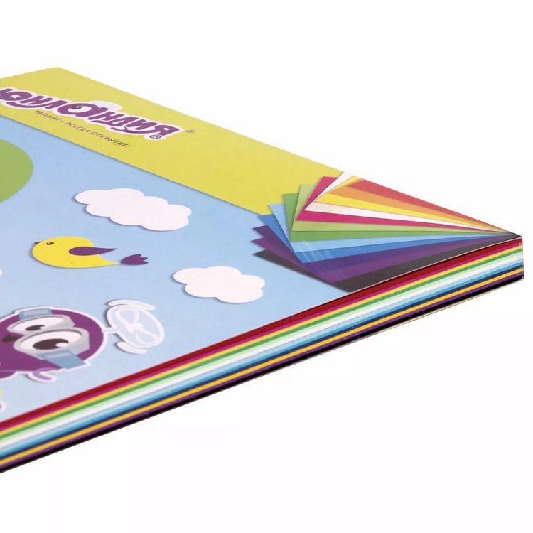 Цветной картон А4, тонированный в массе, 48 листов, 12 цветов, склейка, Юнландия — картинка 5