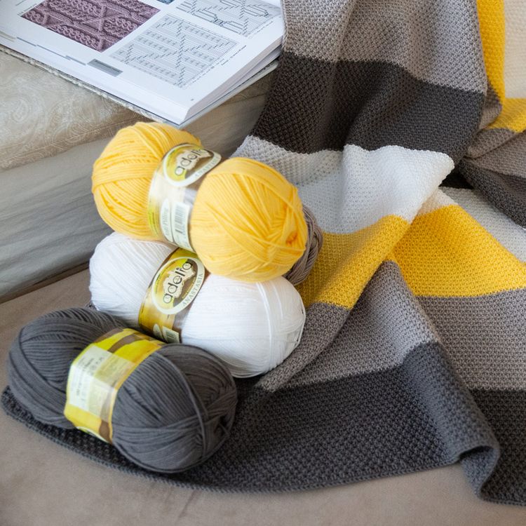 Пряжа Adelia ANASTASIA (08), желтый, 5 шт. по 100 г — картинка 4