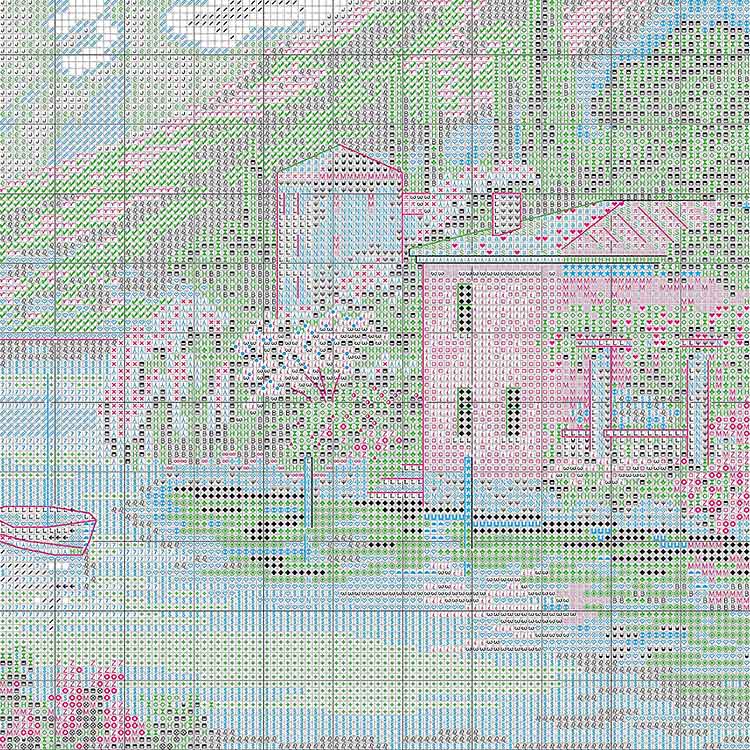 Набор для вышивания «Посёлок на берегу озера» — картинка 4