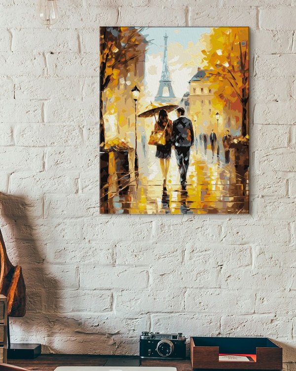 Картина по номерам «Прекрасная пара гуляет по Парижу» — картинка 3